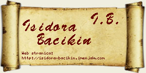Isidora Bačikin vizit kartica